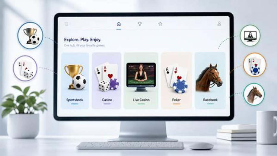 Desktop gaming hub category interface